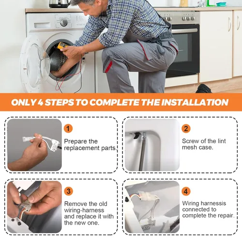 Vista 5 de Beaquicy WP3406107 3406107 - Interruptor para puerta de secadora de Beaquicy – Reemplazo para Whirlpool, Ken-More, Roper, Amana, Crosley Dryer