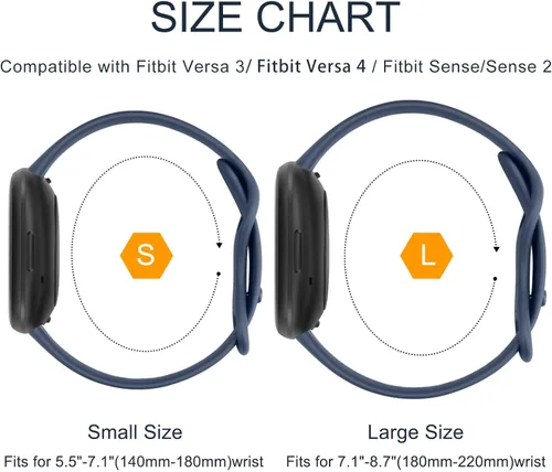Vista 2 de Paquete de 4 correas compatibles con Fitbit Sense 2 / Sense Bands/Fitbit Versa 4/Versa 3 bandas para mujeres y hombres, correas clásicas de silicona