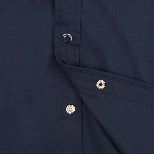 Vista 4 de Camisas de manga corta para hombre, estilo vaquero, estilo vaquero, con botones y sin arrugas