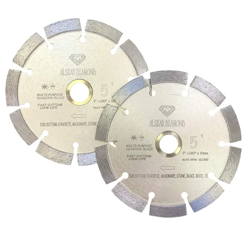 Vista 10 de Paquete de 2 ALSKAR DIAMOND USA ADLSS 4-1/2 pulgadas de corte seco o húmedo, cuchillas segmentadas de diamante de uso general para sierra
