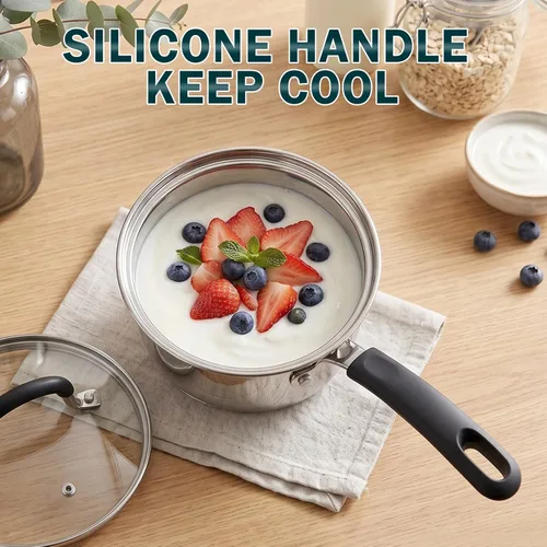 Vista 4 de Sartén para saltear con tapa Cook N Home, de acero inoxidable 10", Plateado