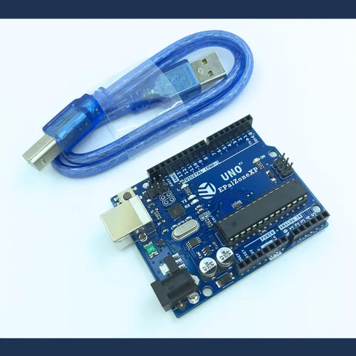 Vista 3 de UNO R3 Board ATmega328P Atmega16U2 + cable USB + 30 cables Dupont de 7.9 in (compatible con Arduino) para Arduino IDE