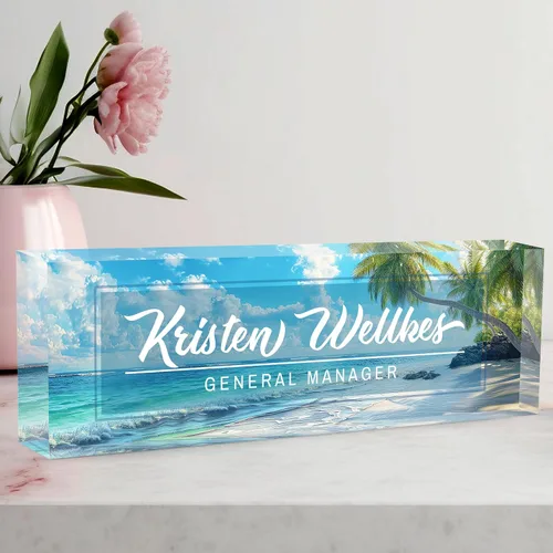 Placa de Nombre Personalizada a Criterio, Placa de Escritorio de Acrílico, Decoración de Oficina para Mujeres y Hombres, Regalos de Agradecimiento