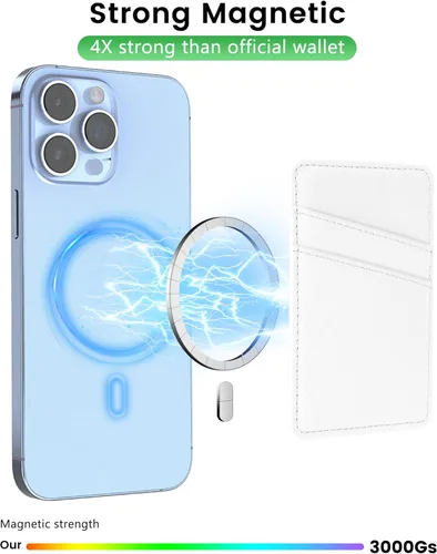 Vista 3 de Senose Cartera magnética de cuero para teléfono compatible con Magsafe, soporte magnético ultrafino para tarjetas compatible con iPhone 15/14/13/12