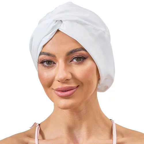 Vista 19 de Gorro de satén de seda ajustable para envolver el cabello para dormir, gorro de dormir de doble capa, turbante nocturno para cabello largo y rizado