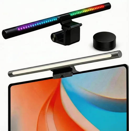 YEELIGHT Monitor Light Bar RGB, Computer Monitor Lamp, No Glare Eye-Care LED Screen Bar, Touch Control USB Reading Desk Lamp for Home Office Work,