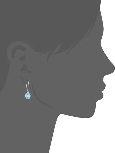 Vista 3 de Tienda Collection 14k Gold 8 x 10mm Oval Gemstone Dangle Earrings for Women with Leverbacks