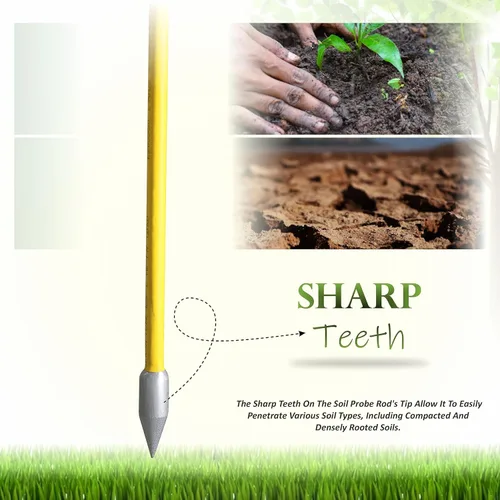 Vista 5 de FEBTECH Sonda de tierra de metal con mango en T – 36 pulgadas de largo total 3/8 pulgadas de largo con aislamiento de sonda de tanque séptico