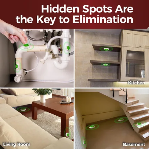 Vista 6 de Paquete de 72 infestaciones de cebo de cucarachas en interiores, potente atracción para cebo de cucarachas, fórmula de matanza rápida, fácil