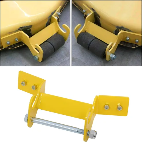 Vista 3 de ECOTRIC Soporte de suspensión frontal para cortacésped compatible con John Deere 425 445 455 acero amarillo (48 y 54 pulgadas)