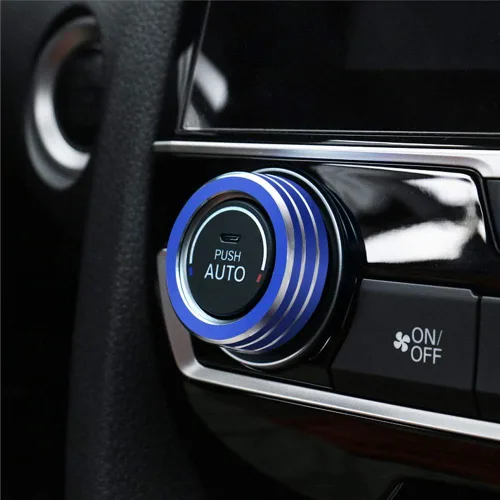 Vista 5 de 2 botones de aluminio para interruptor de CA, cubierta de aire acondicionado, control de clima, perilla de anillo para Honda 10ª generación Civic