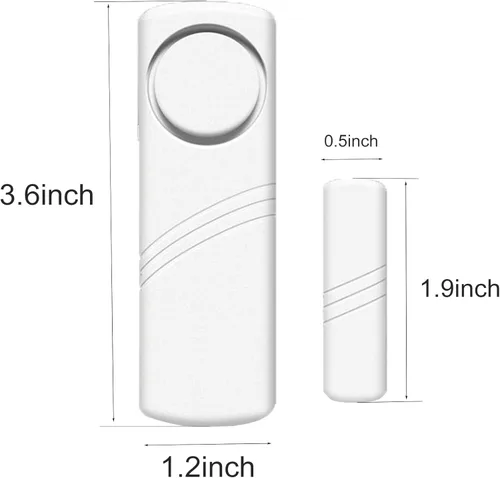 Vista 2 de Paquete de 2 alarmas para puerta y ventana del hogar, sensor de alarma inalámbrico de seguridad para ventana, alarma inalámbrica para puerta