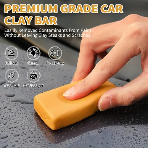 Vista 3 de Wontolf Barra de Arcilla Pesada para Coche Kit de Lubricante Sintético para Detalles Automáticos - Spray de Revestimiento Cerámico para Coche