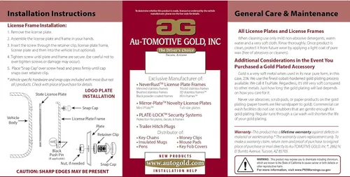 Vista 5 de Au-TOMOTIVE GOLD INC. Placa de matrícula con licencia oficial para Toyota Corolla S (cromado)