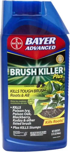 BioAdvanced Brush Killer Plus, herbicida concentrado, 32 oz – mata raíces de maleza resistente y hiedra venenosa