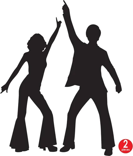 Vista 4 de Beistle Siluetas de discoteca, 32.75 pulgadas y 36.5 pulgadas, negro, 54618, 32.75 x 36.5 pulgadas