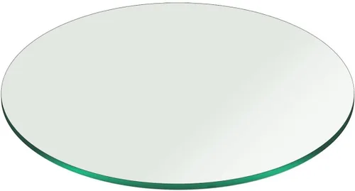 Vista 81 de Fab Glass - Mesa redonda de cristal de 48 in, grosor de 3/4 in, cristal pulido plano templado, Vidrio, Transparente