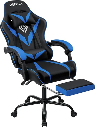 Vista 13 de Silla de juegos con cojín de resorte de bolsillo de masaje, silla reclinable de 155° con reposapiés y reposabrazos ajustables, sillas ergonómicas