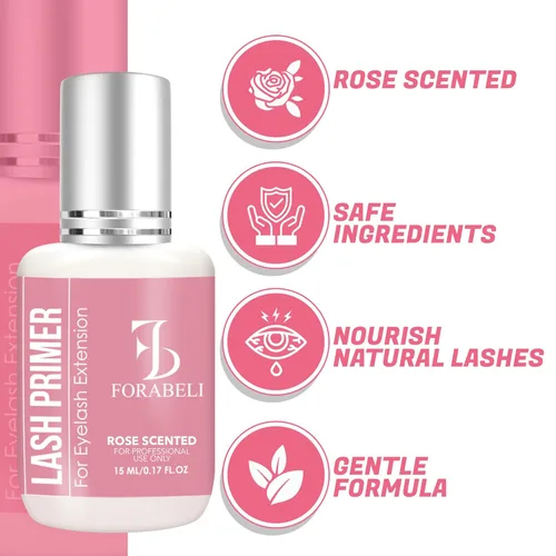 Vista 7 de Forabeli Imprimación de pestañas para extensiones de pestañas, máxima retención y refuerzo de adherencia, removedor profesional de proteínas