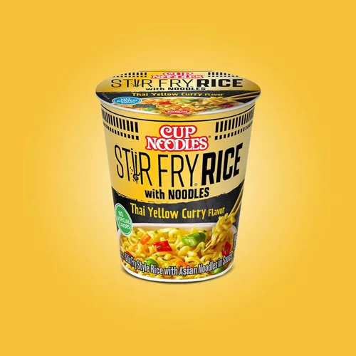 Vista 6 de Nissin Cup Noodles - Arroz salteado con fideos, curry amarillo tailandés, 2.61 onzas (paquete de 6)