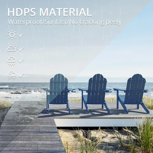 Vista 70 de LUE BONA HDPS Sillas Adirondack de 2, Silla para Hoguera al Aire Libre, Resistente a la Intemperie con Portavasos, Silla Moderna de Plástico