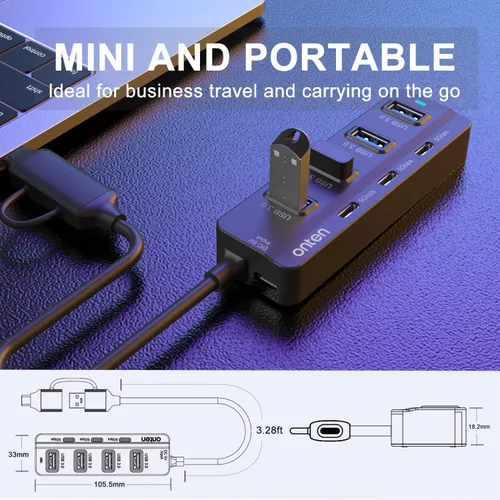 Vista 4 de HUB USB-A$USB-C, Hub de 7 Puertos (USB-C)