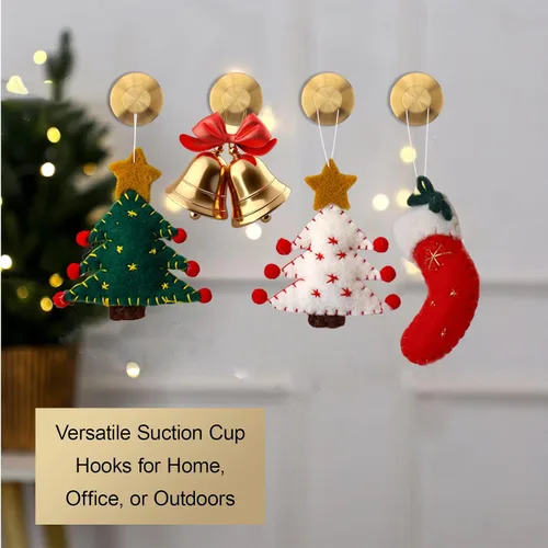 Vista 6 de Ganchos de ventosa para coronas de puerta en vidrio, ganchos de succión sin taladro, colgador de corona para puerta delantera, baño, cocina y ducha