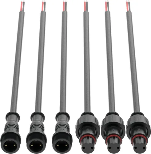Vista 14 de 1 cable de extensión IP65 de 3.28 pies, 3.3 ft, 2 pines, 22 AWG, con conectores macho-hembra en ambos extremos para tira LED de un solo color 5630