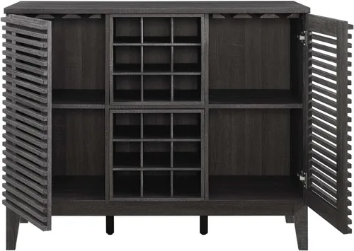 Vista 6 de Modway Render Mid-Century - Armario moderno para bar de vinos, color carbón, 17 x 46 x 37 pulgadas