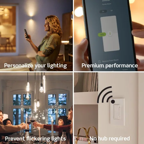 Vista 3 de Leviton - Decora Smart D26HD-2RW Interruptor de regulador de intensidad, Wi-Fi, segunda generación, requiere cable neutro, funciona con 3 vías