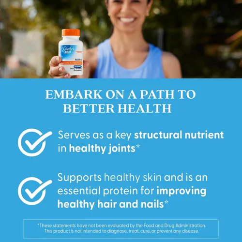 Vista 6 de Doctors Best MSM, Apoya el Cabello, la Piel, las Uñas y las Articulaciones, Sin OGM, Sin Gluten, Vegano 120 Tabletas
