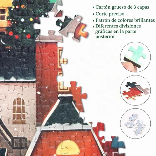 Vista 4 de Rompecabezas de 1000 piezas para adultos, rompecabezas de construcción de la ciudad de Aurora con diferentes particiones gráficas en la parte