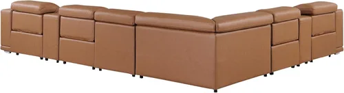 Vista 365 de BlackJack Furniture Venice - Sofá modular de cuero italiano de grano superior de 5 piezas con 3 reclinables eléctricos, reposacabezas ajustable