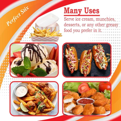 Vista 6 de Bandejas de papel para perros calientes de 7 pulgadas, paquete de 50