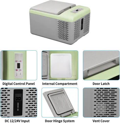 Vista 3 de Alpicool C9PT Mini congelador portátil, refrigerador de coche de 12 voltios, refrigeración rápida de 10 cuartos, con 12/24V DC y 100-240V AC