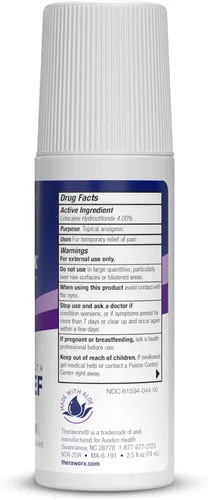 Vista 5 de Theraworx Alivio del dolor de máxima fuerza nocturna roll-on con lidocaína – 2.5 oz – 2