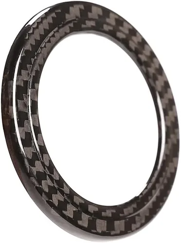 Vista 5 de Cubierta del botón de parada del comienzo del motor de la fibra del carbono 100% real para el anillo de la decoración del botón de Maserati