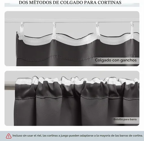 Vista 7 de RYB HOME Cortina de puerta con guía de techo, cortinas opacas de privacidad para puerta francesa, dormitorio, sala de estar, ventana de bahía Pista