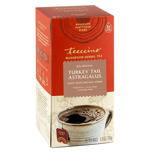 Vista 17 de Teeccino Lion's Mane Rhodiola Tea – Rosa – 25 bolsas de té té adaptogénico de hongos sin cafeína, 3 veces más hierbas que las bolsas de té normales