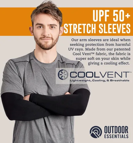 Vista 2 de Mangas de compresión de enfriamiento para hombres y mujeres, con protección solar UV UPF 50, paquete múltiple, mangas protectoras de brazos