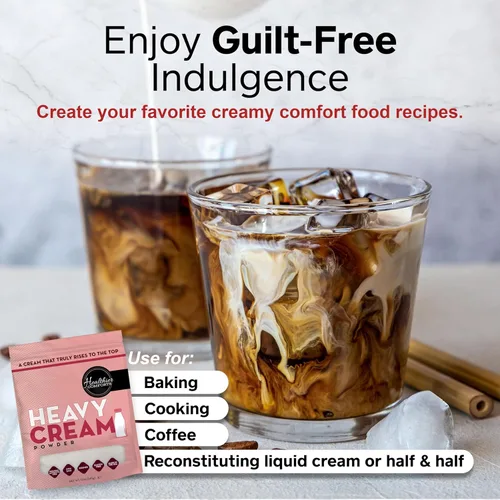 Vista 6 de Healthier Comforts Crema en polvo pesada (72% grasa de mantequilla), Kosher, sin gluten, sin OMG, apto para dieta cetogénica, libre de antibióticos