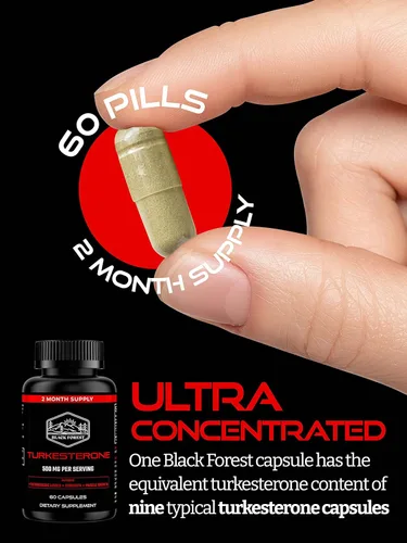 Vista 7 de Black Forest Suplemento de turkesterona 500mg cápsula (pureza máxima 95% extracto) Suministro de 2 meses