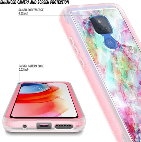 Vista 3 de NZND Funda para Motorola Moto G Play 2021 con protector de pantalla integrado, protección de cuerpo completo a prueba de golpes, resistente a