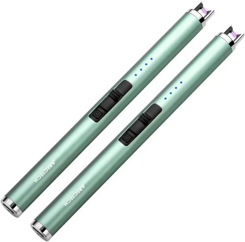 Vista 13 de ARECTECH Encendedor eléctrico recargable de plasma de arco, resistente al viento, para velas, cocina, regalo de cumpleaños para mamá, hombres, Verde