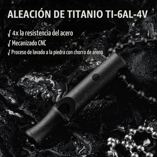 Vista 4 de KeyUnity Silbato de emergencia de titanio, núcleo sin bolas, fácil de KA25M
