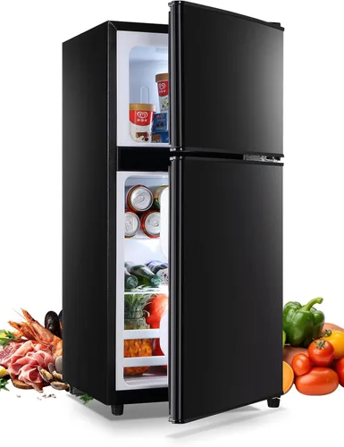 Refrigeradores de 3.5 pies cúbicos con congelador, refrigerador con termostato ajustable de 7 niveles de temperatura, refrigerador para apartamento