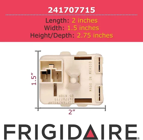 Vista 3 de Frigidaire 241707715 - Relé de arranque de compresor original OEM para refrigeradores
