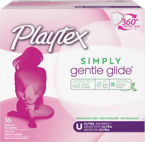 Vista 11 de Tampones Playtex Simply Gentle Glide sin perfume, superabsorción, 36 unidades (paquete de 1) (el empaque puede variar)