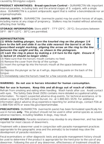 Vista 3 de Pasta de Ivermectina Duramectin 1,87% para Caballos, 0.21 onzas