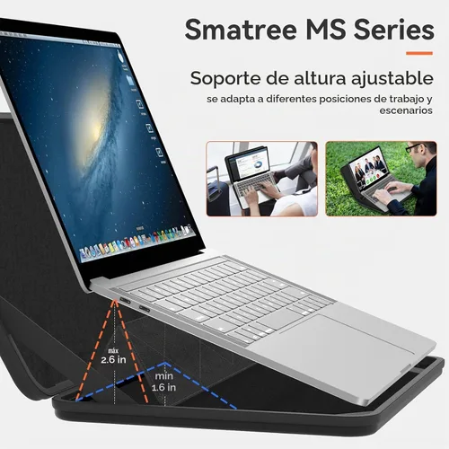 Vista 3 de Smatree MS75T Hard EVA Case with Stand for 15.3 inch Lenovo Yoga Slim 7i MS - Negro